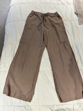 Wilfred The Lodge Pant Wide Leg Pants in Brown Size Medium